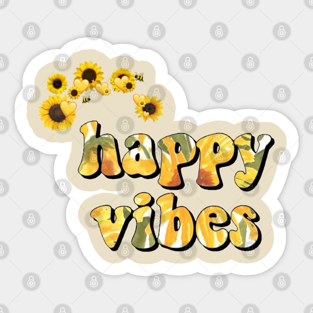 Happy Vibes Sunflower Sticker by Wandering Barefoot